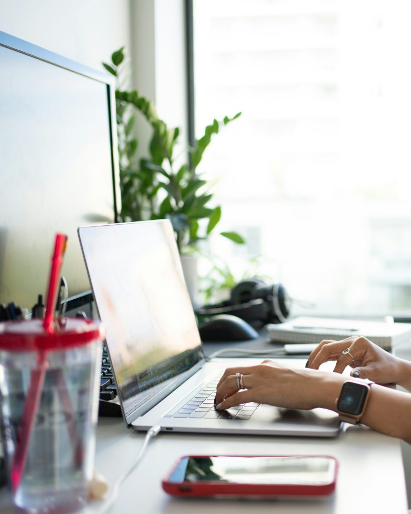 Individual working at a desk